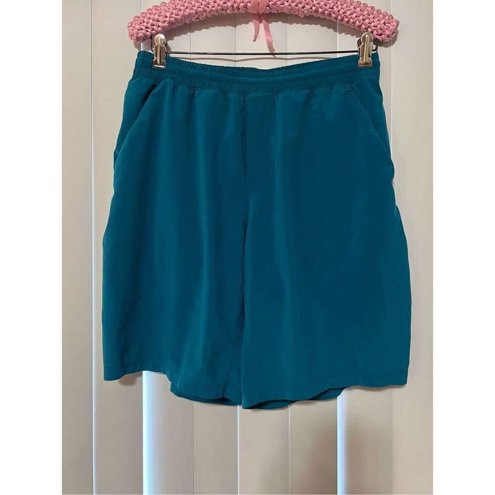 Lululemon Teal Blue Mens Shorts Size Large -A Few Small Snags